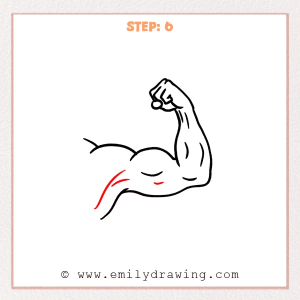 how to draw a muscular arm - Step 6